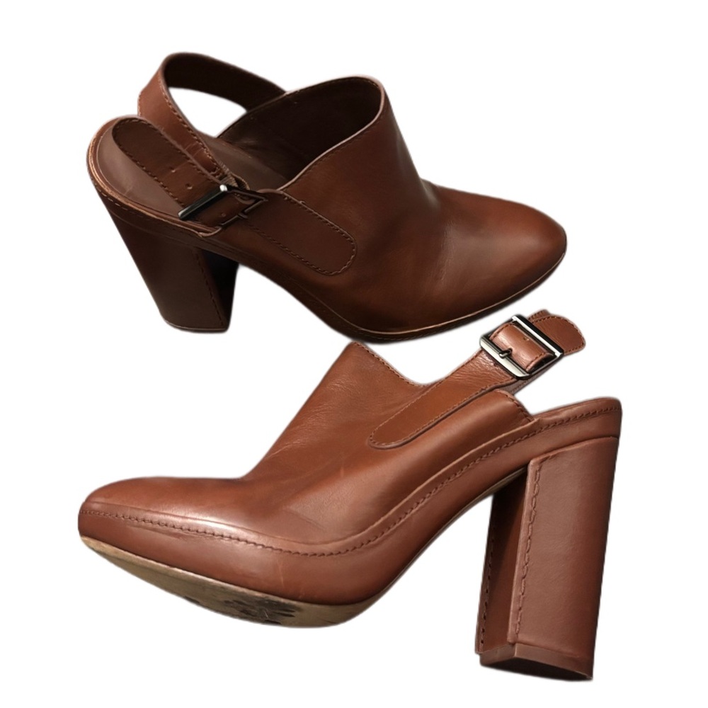 VINCE Women's Tayla High Heel Sling Back Mule Brown Leather Size 10M - Picture 5 of 8